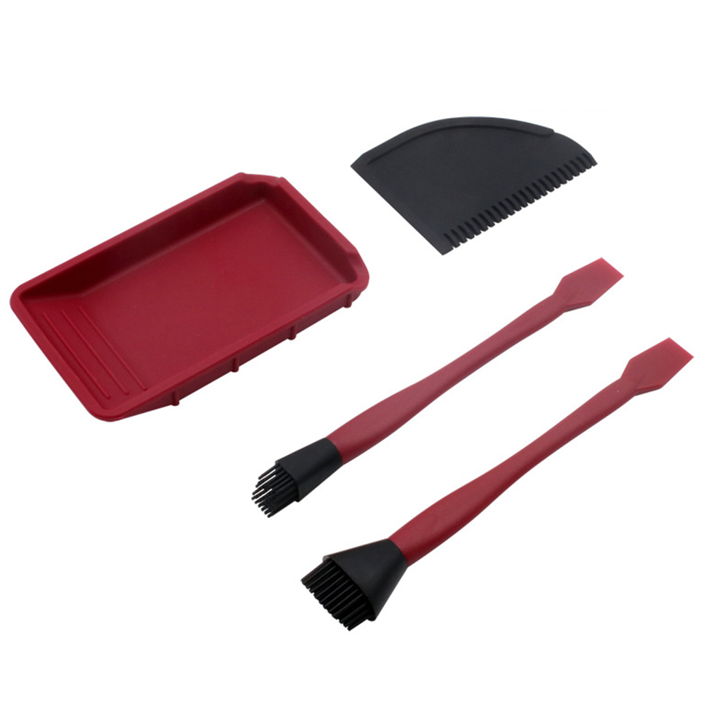 

4pcs Woodworking Glue Tool Kit Brush Flat Scraper Glue Tray Wood Gluing Set, 501 Original