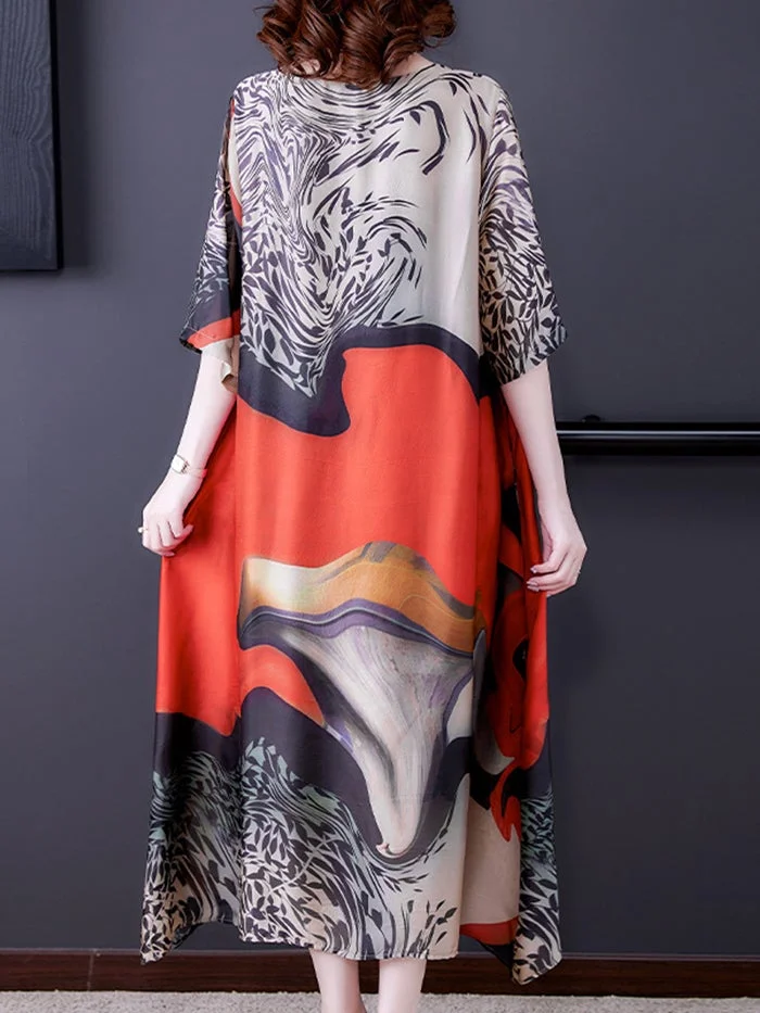Fashion Print Silk Dress