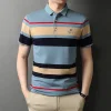 Top Grade New Summer Brand Striped Embroidery Mens Designer Polo Shirts