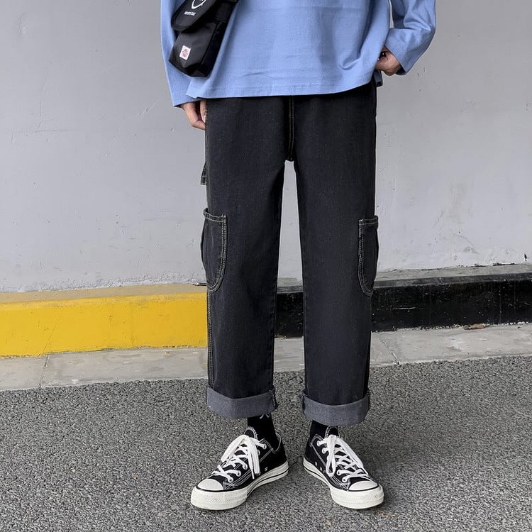 Summer Simplicity Jeans plus Size Retro Sports Casual Straight-Leg Loose Men's Clothing Trousers Pants Men Jeans