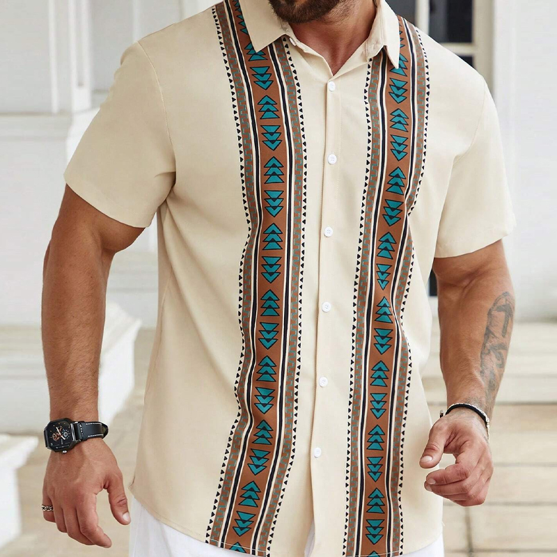 Men's Vacation Printed Short Sleeve Shirt