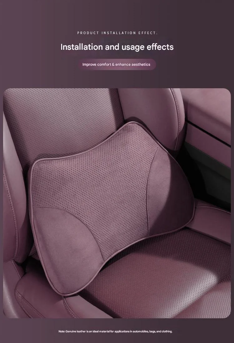 2026 Latest Model Car Seat Ergonomic Suede Headrest and Lumbar Support