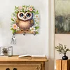 (US Only)Wooden Special Shape Owl 3 Hooks Diamond Painting Hook Rail for Wall Cabinet