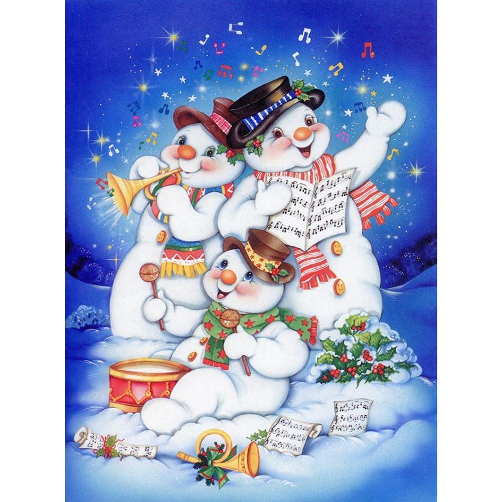 

30*40CM - Snowman - Round Drill Diamond Painting, 501 Original