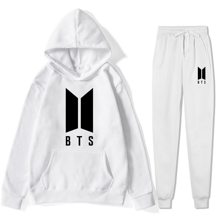 BTS LOGO Print Hoodie Suit