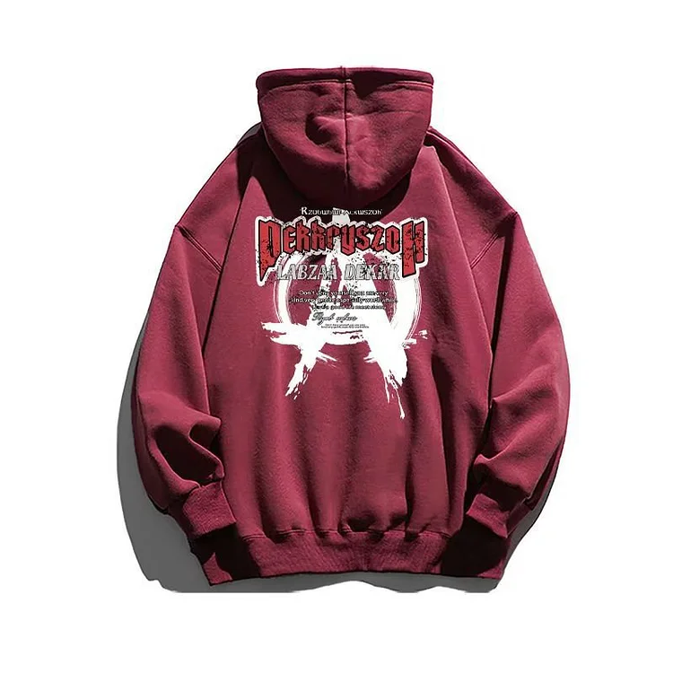 Goth Long Sleeve Letter Graphic Hoodie Sweatshirts Hip Hop Y2k Tops-VESSFUL