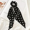 10PCS Floral Polka Dot Bowknot Ribbon Hair Band Scrunchies