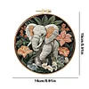 Elephant-DIY Embroidery Kit with Pattern Cotton Threads Needles Hoop 30*30cm/11.81*11.81in