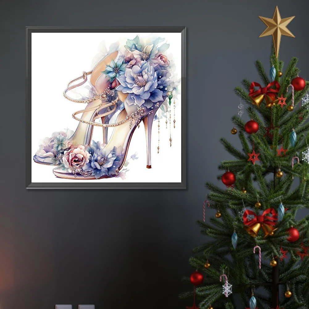 Diamond Painting - Full Round Drill - Flower High Heels(Canvas|30*30cm)