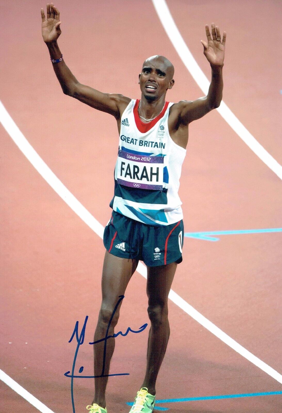 Mo FARAH Autograph 12x8 Signed Photo Poster painting 1 AFTAL COA Olympic Gold Medal Winner