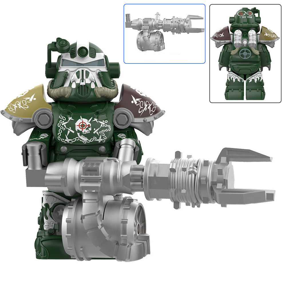 T-51 Power Armor (Gunner Captain) Custom Fallout Minifigure Minifigure Bricks monstertoys