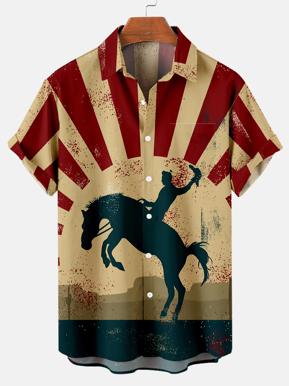 XLTMen's Plus Size Casual Contrast Color Western Cowboy Shirt With Pockets PLUSCLOTHESMAN
