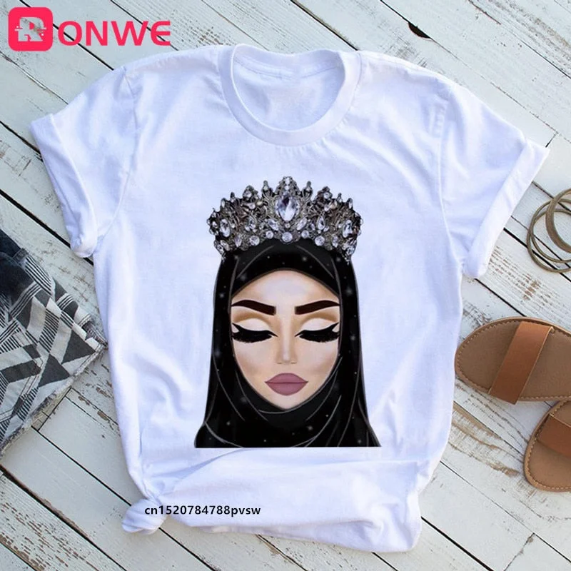 Women Beautiful African White Funny Print T shirt Girl Black Queen Lip Harajuku 90s Clothes,Drop Ship