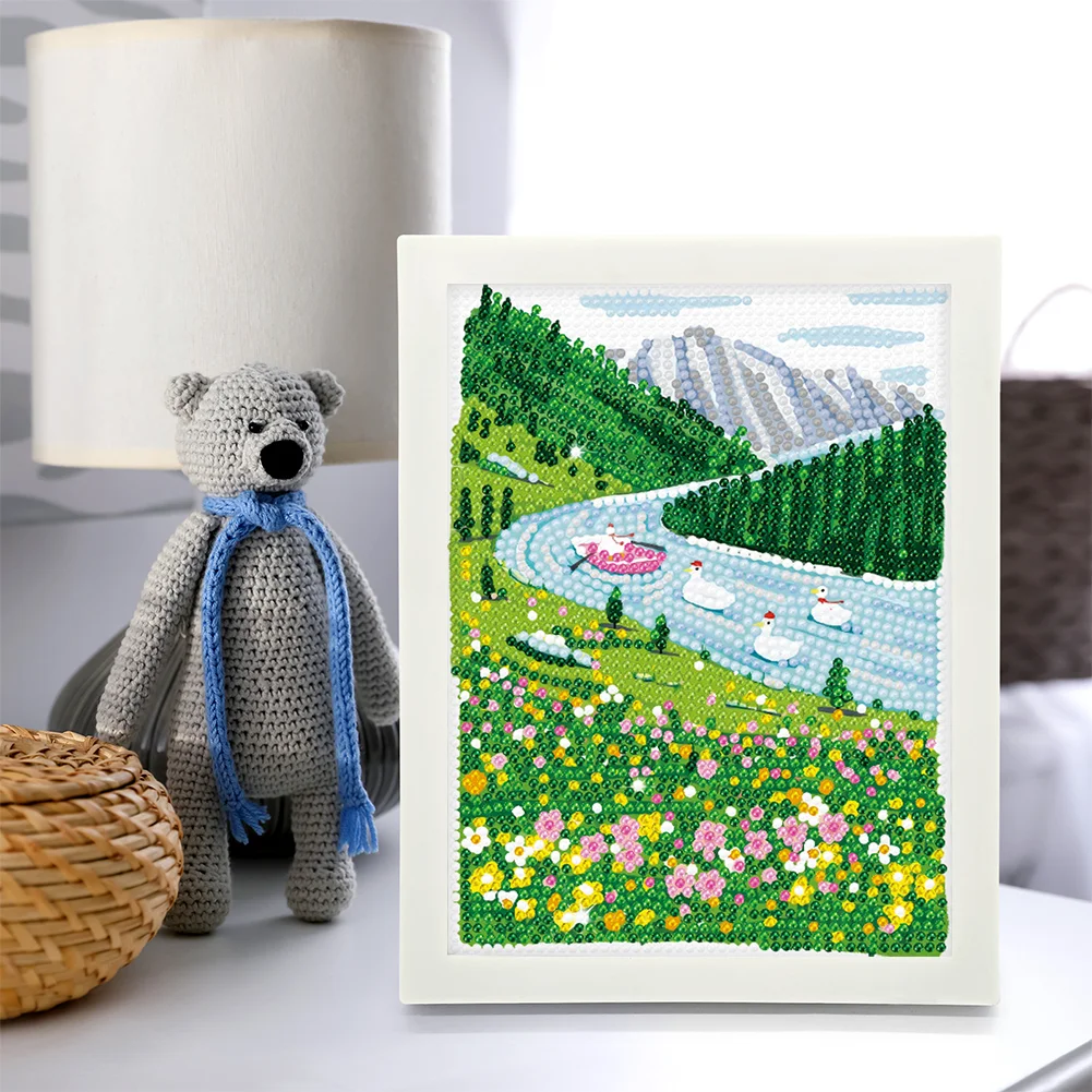DIY Landscape Full Drill Diamond Painting for Beginners(Canvas|15*20cm)【with Plastic Frame】