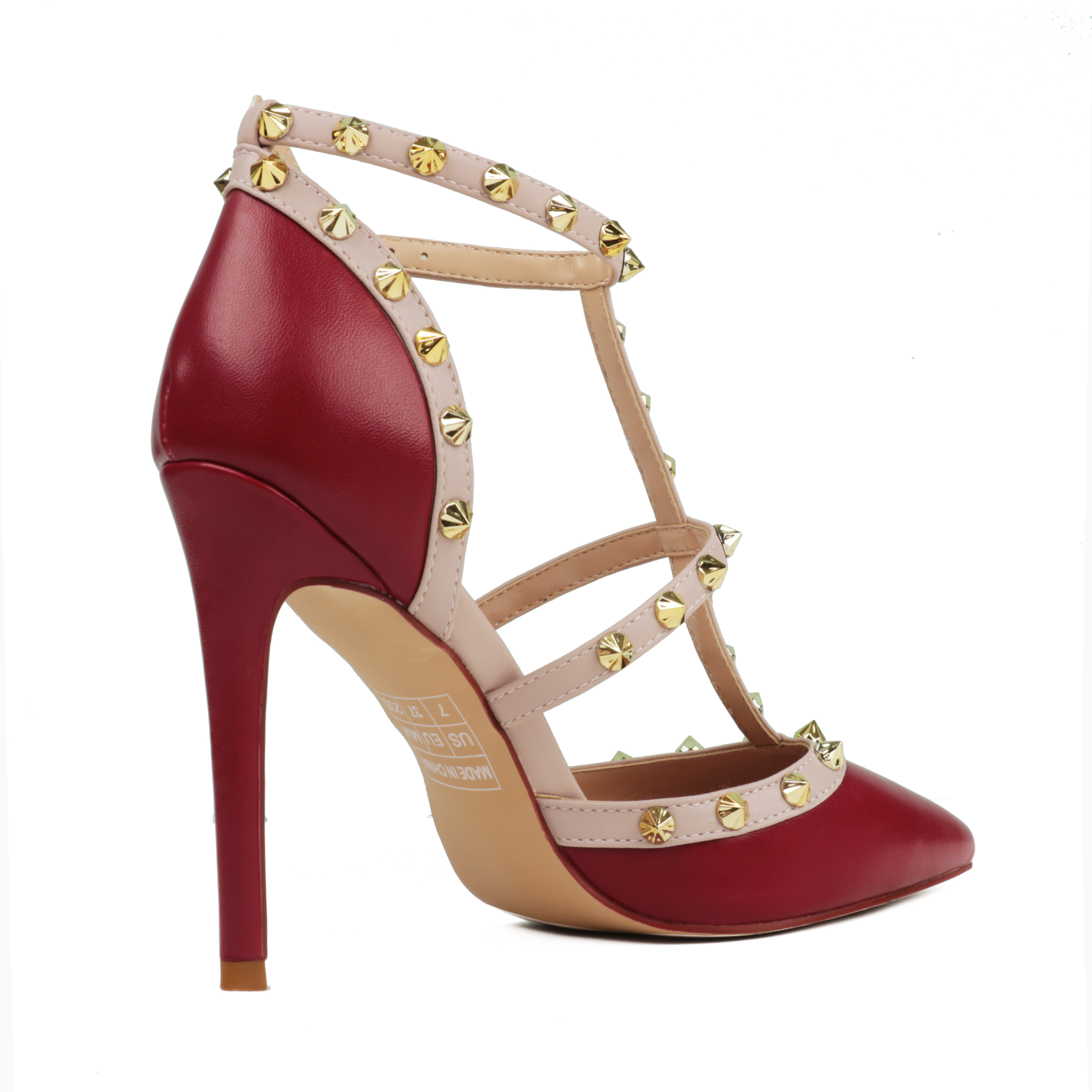 4" Rivets Studs Summer Strappy Shoes Party Wedding Heeled Sandals-MERUMOTE