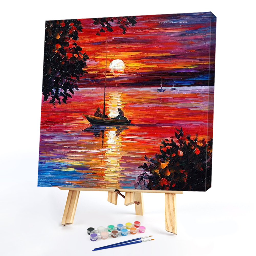 

20*20CM - Paint By Numbers - Sea Sunset, 501 Original