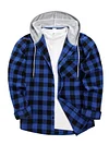 Men's 2024 New Loose Casual Long-sleeved Hooded Plaid Shirt