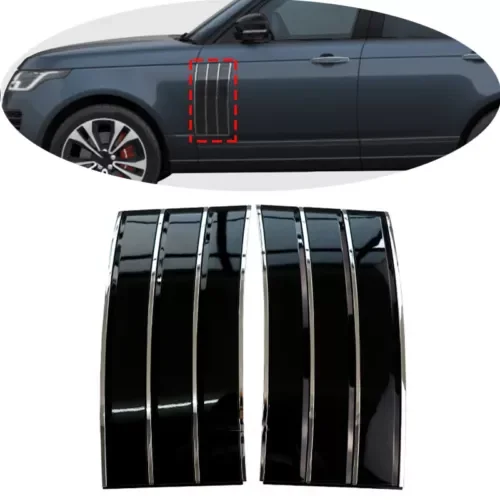 Dronehint Outside Door Inlaid Mouldings Trim For Range Rover 2013-20 Black W/Chrome Strip (For: Land Rover) Parts