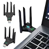 1300Mbps Wireless Network Card Dual Band 2.4/5.8Ghz WiFi USB Adapter for PC