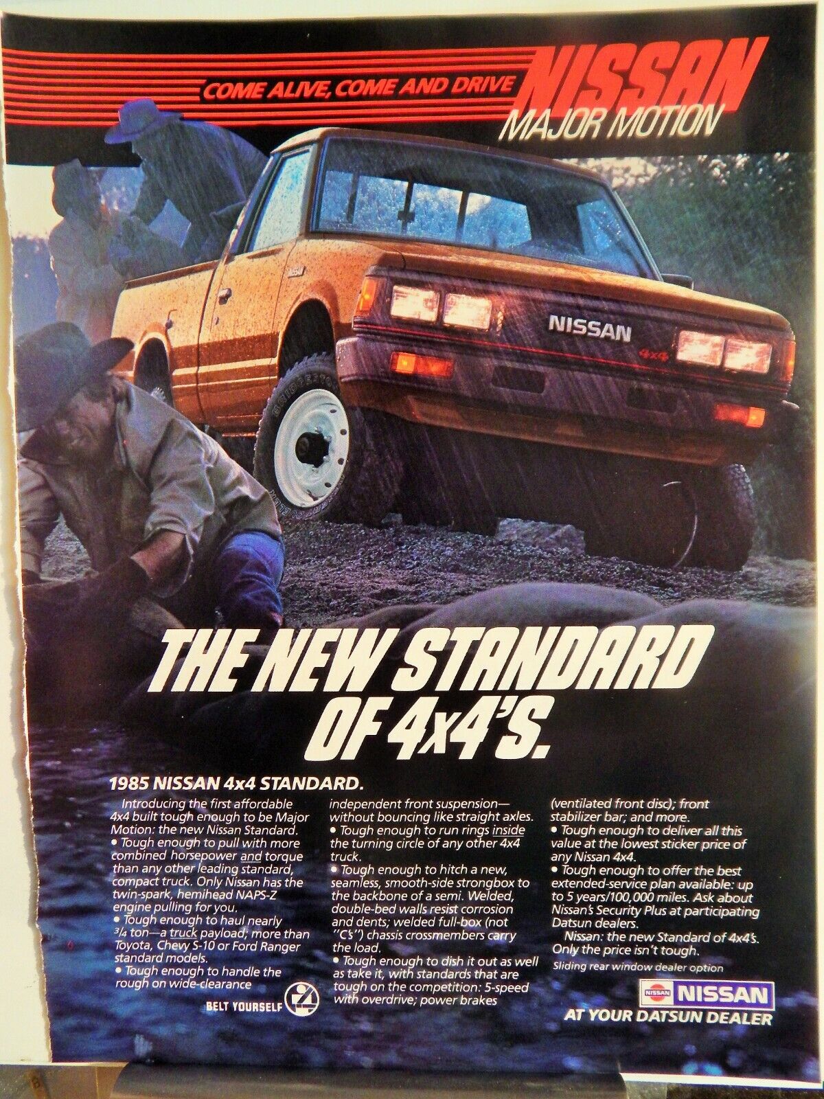 NISSAN 4X4 STANDARD TRUCK 1985 VTG Photo Poster painting AD, RARE EPHEMERA