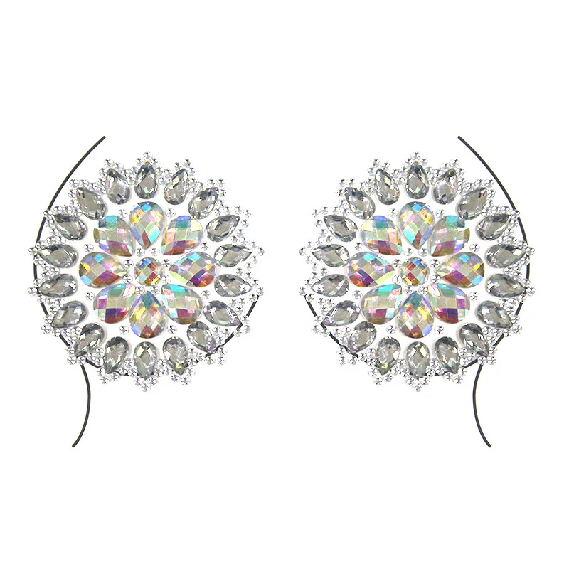Billionm 2pcs/Pair Self Adhesive Nipple Cover Rhinestone Invisible Bra Pasties Diamond Sexy Women Paste Chest Stickers