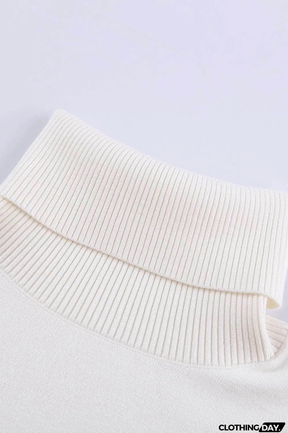 White Turtleneck Dropped Sleeve Star Print Sweater