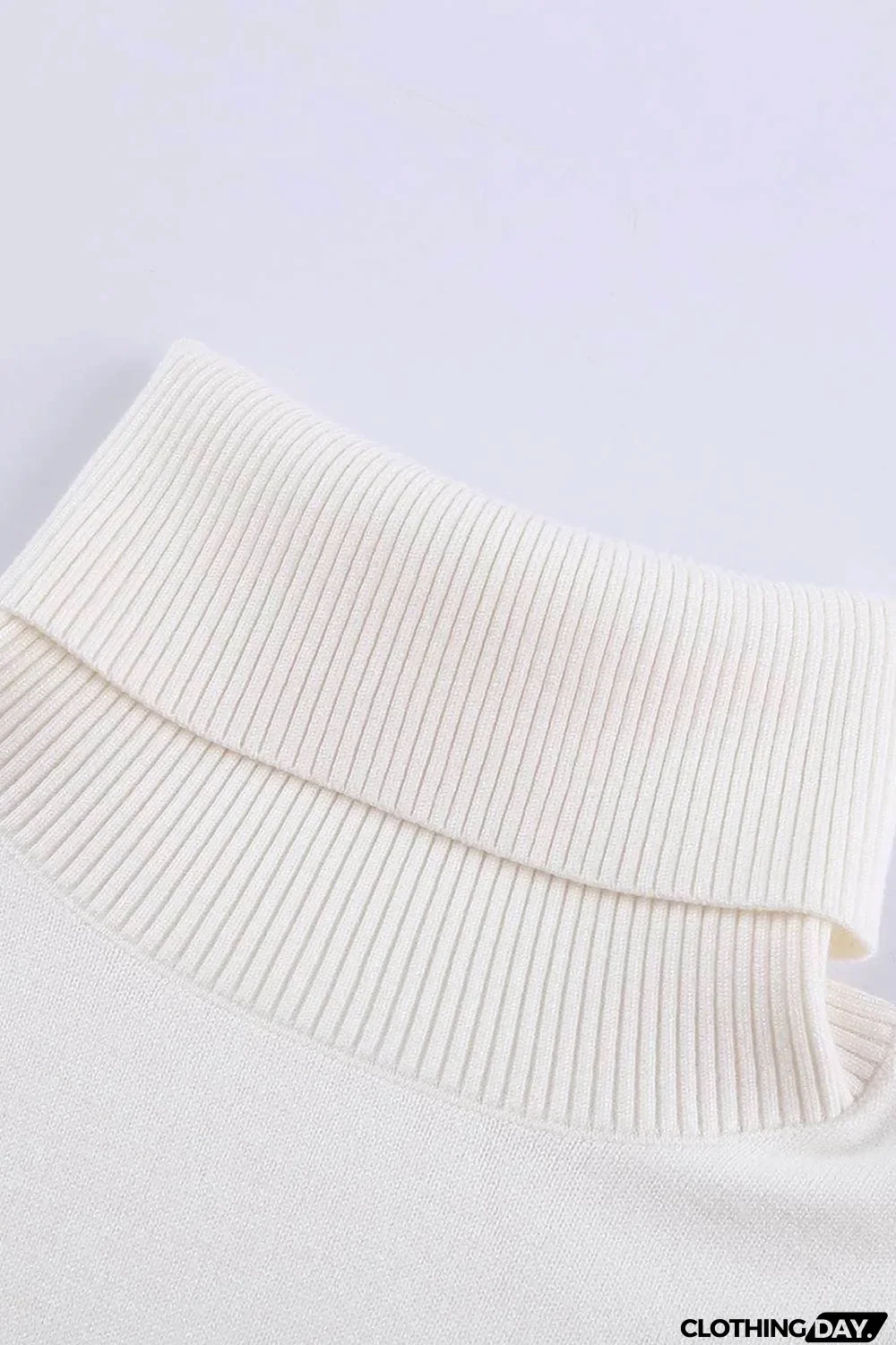 White Turtleneck Dropped Sleeve Star Print Sweater