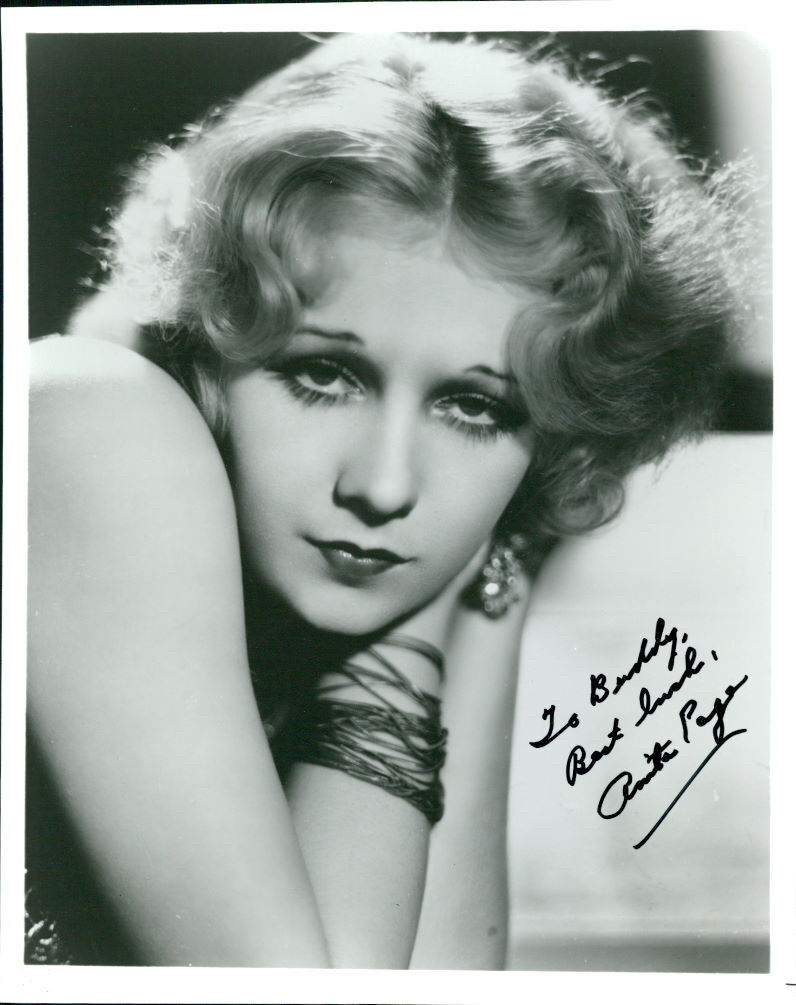 Anita Page (Vintage) signed Photo Poster painting COA