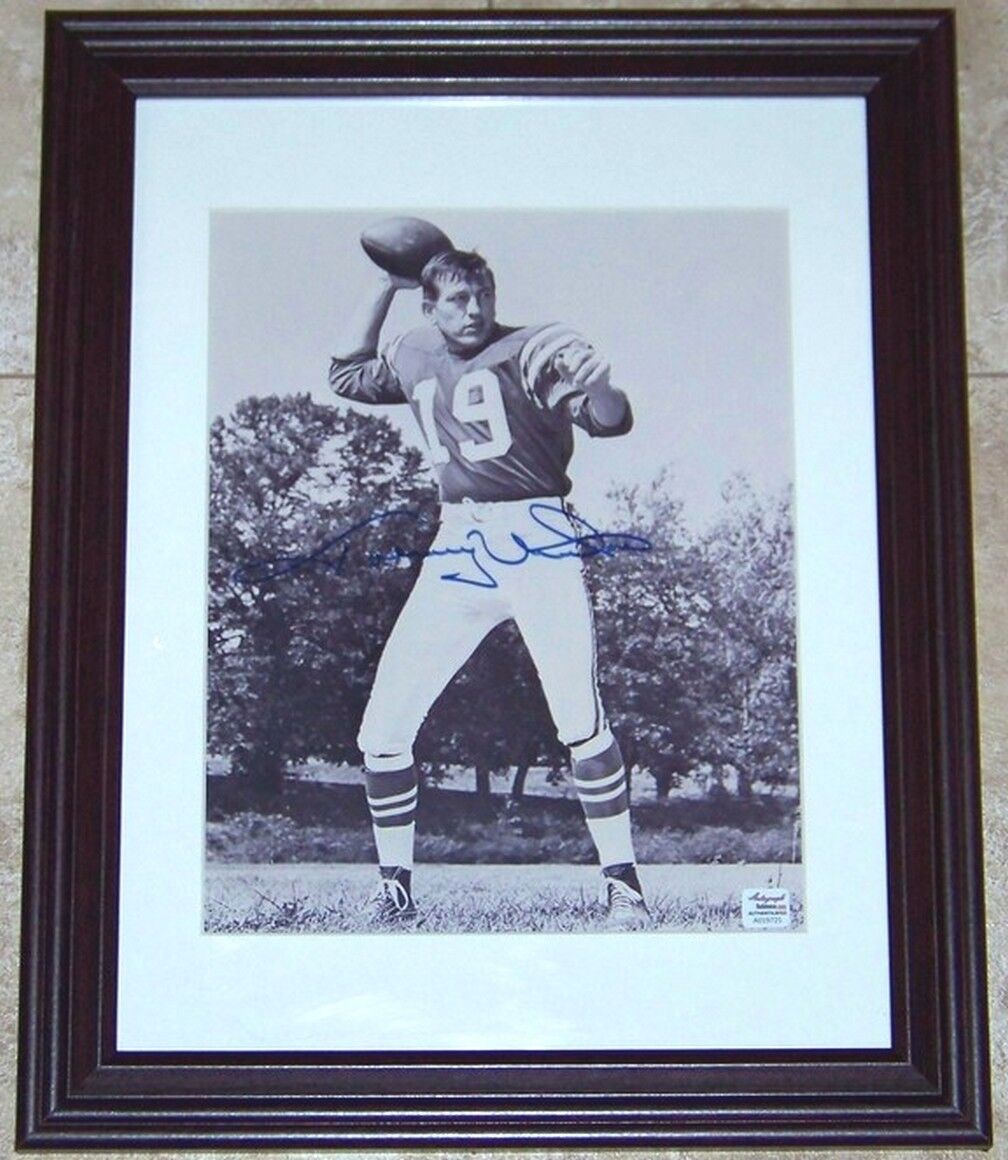 Johnny Unitas Signed Football Photo Poster painting Auto Reference COA - PSA BAS JSA GUARANTEE!