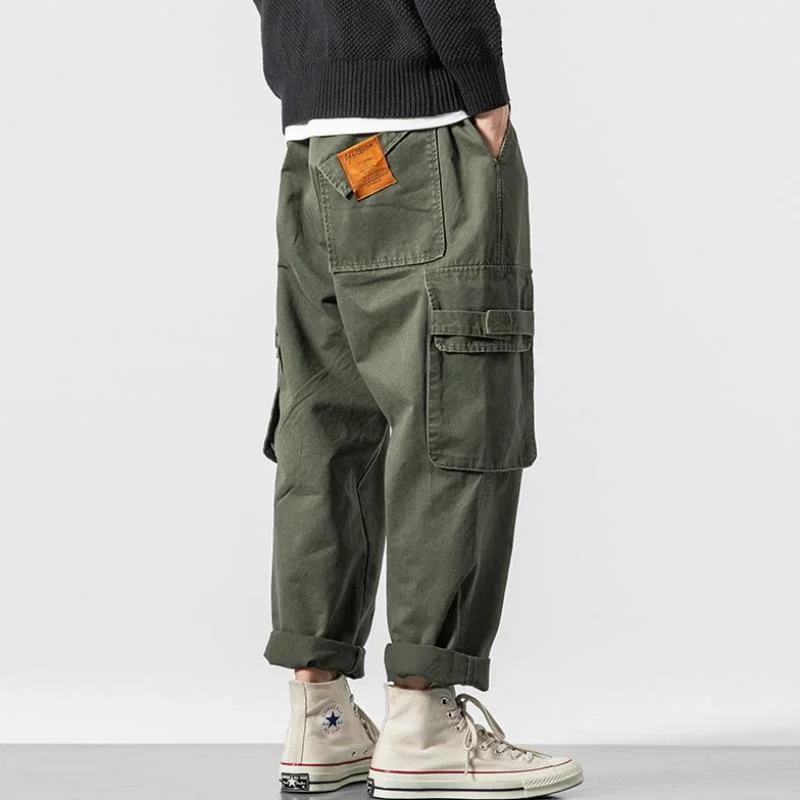 Aonga  Side Pockets Cargo Harem Joggers Pants Men 2023 Military Army Green Pants Casual Harajuku Streetwear Sweatpant Male Pants baggy lj0711