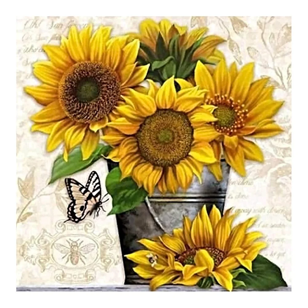 Full Round Diamond Painting - Tenacious Sunflower(30*30cm)