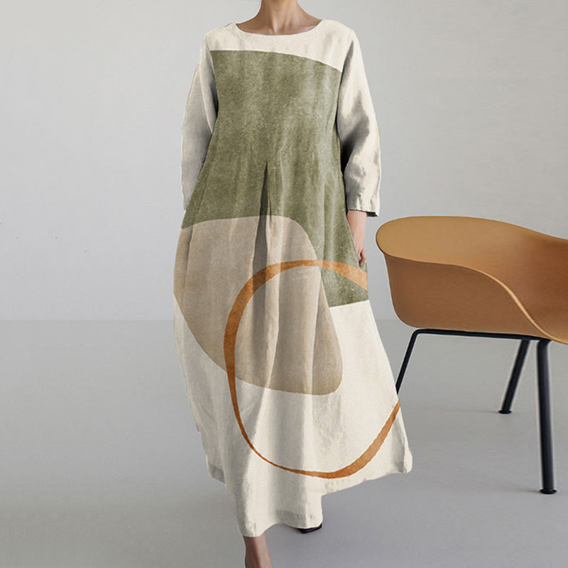 Tropical Leaves Abstract Art Print Midi Dress artswardrobe