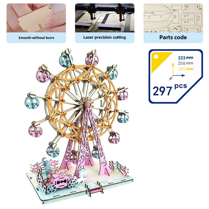 Stall Supply Children’s Wooden 3D Puzzle Adult Puzzle Christmas Building Handmade Educational Model Toy