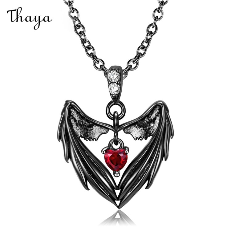 Thaya 925 Silver Heart Wing Necklace