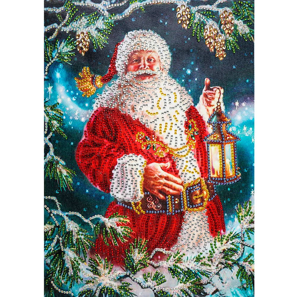 Santa Claus 30*40cm(canvas) partial special shaped drill diamond painting