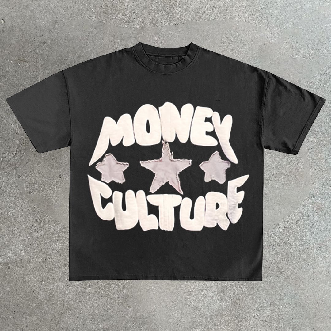 Vintage Money Culture Graphic Short Sleeve T-Shirt - SOPULA