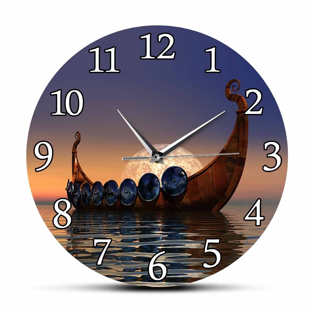 

Viking Boat Drakkar - Frameless Acrylic Wall Clock, 501 Original