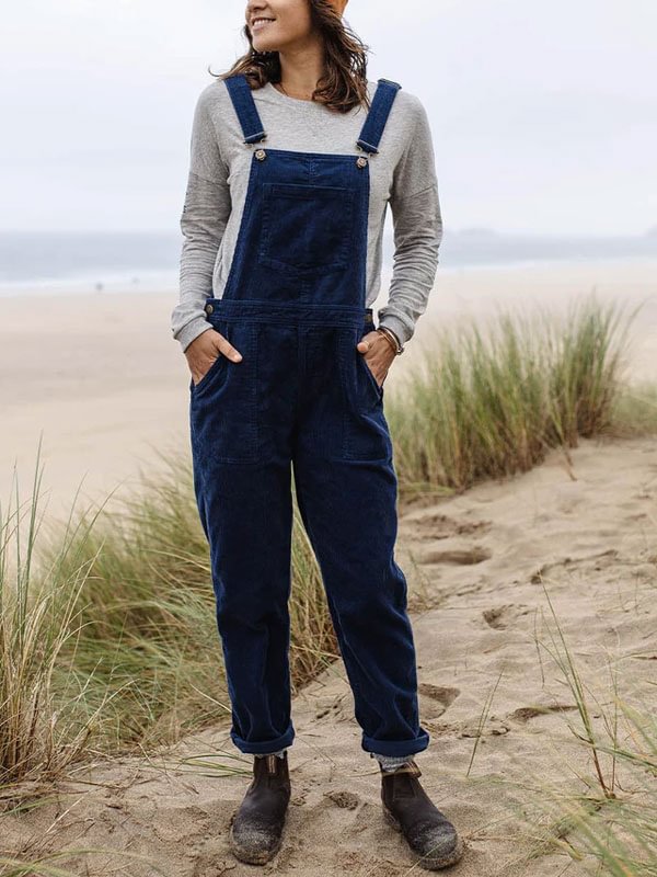 Airy and comfortable outdoor corduroy jumpsuit for women