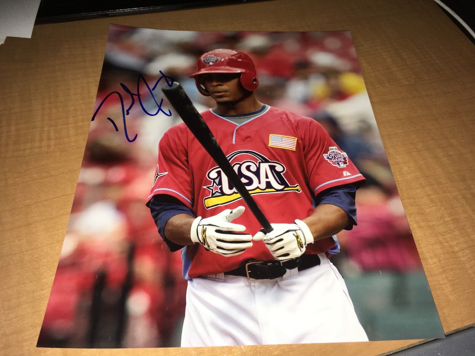 Desmond Jenning USA All Star Futures Game Signed Baseball Photo Poster painting W/Our COA