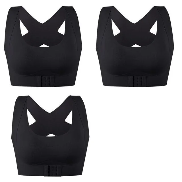 1/2/3PCS Women Bras Push Up Posture Corrector Bralette Front Closure Underwear Cross Back Humpback Correct Tops Soutien Gorge