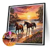 Cheval Complète Rond Diamant Peinture 30X30CM