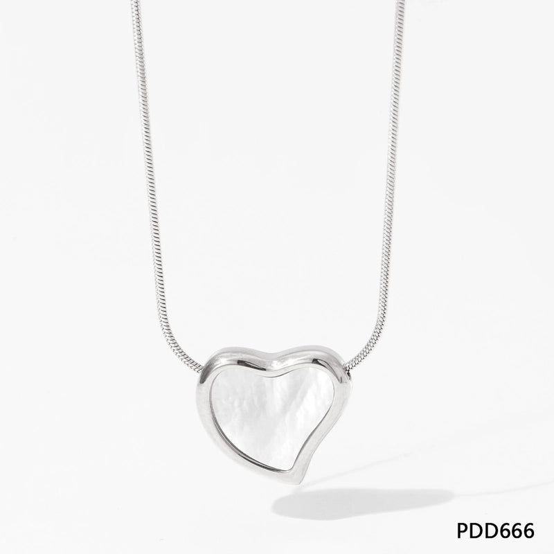 304 Stainless Steel 16K Gold Plated White Gold Plated Gold Plated Casual Minimalist Plating Inlay Heart Shape Artificial Gemstones Necklace