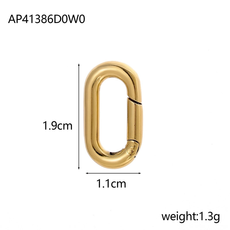 1 Piece 22 * 18mm Titanium Steel Circle Polished Open Jump Rings Chain Jewelry Accessories