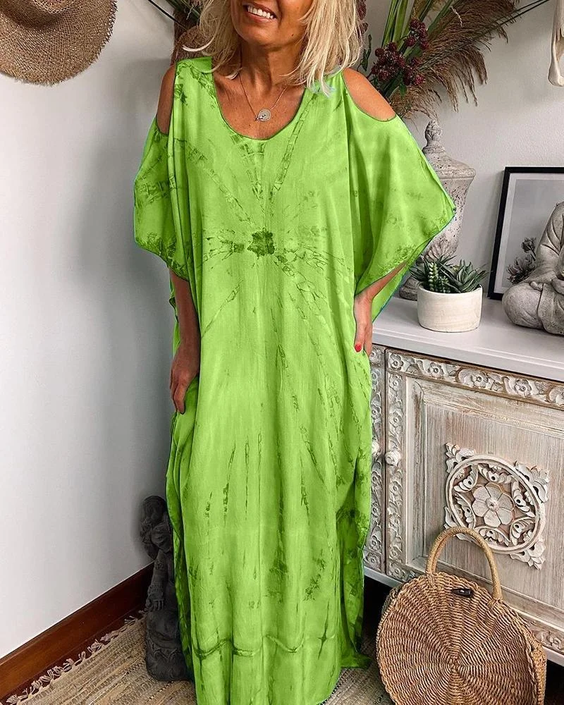 Tie-Dye Print Loose Maxi Sleepwear