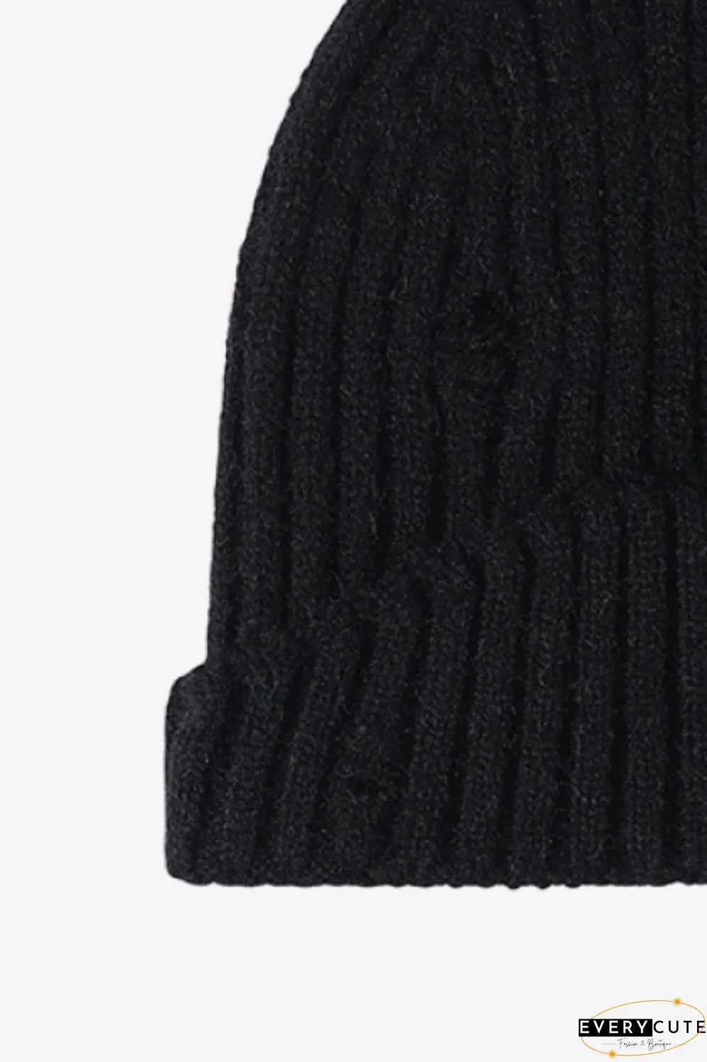 Distressed Rib-Knit Beanie