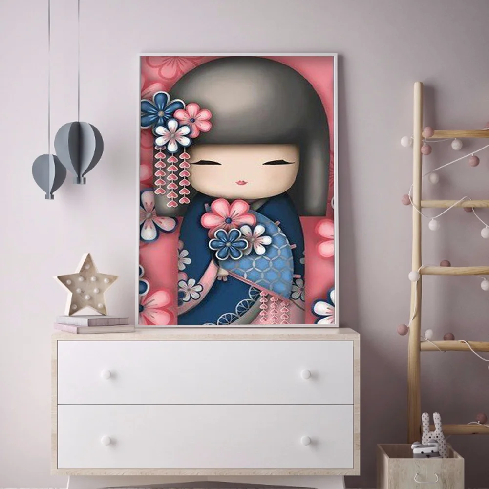 Diamond Painting - Full Round Drill - Kokeshi Doll