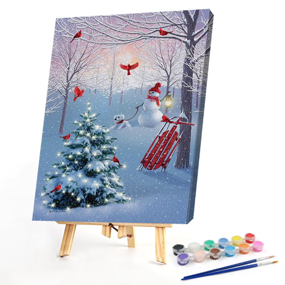 

40*50CM - Paint By Numbers - Xmas Tree Snowman, 501 Original