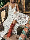 Irregular Clipping Hollow Sleeveless Maxi Dress