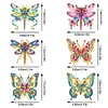6Pcs DIY Dragonfly Butterfly Acrylic Double Sided Diamond Painting Keychains