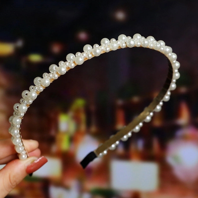 Women’s Fashion Waves Alloy Inlay Artificial Pearls Headwear